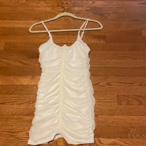 Tic Toc white spaghetti strap ruched dress size small